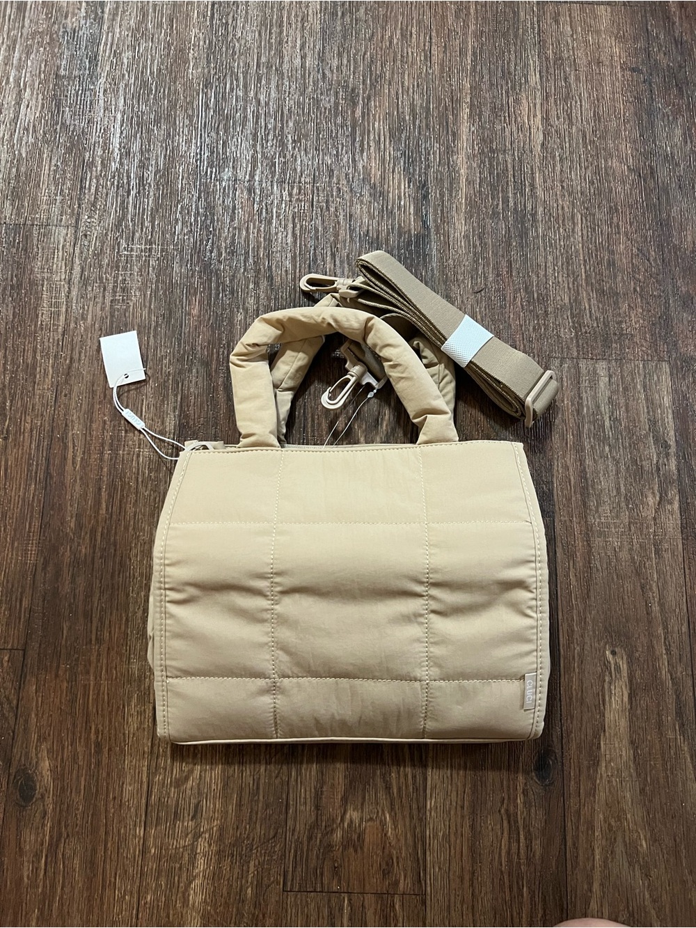 Beige Quilted Tote / Crossbody Bag 🤎✨
